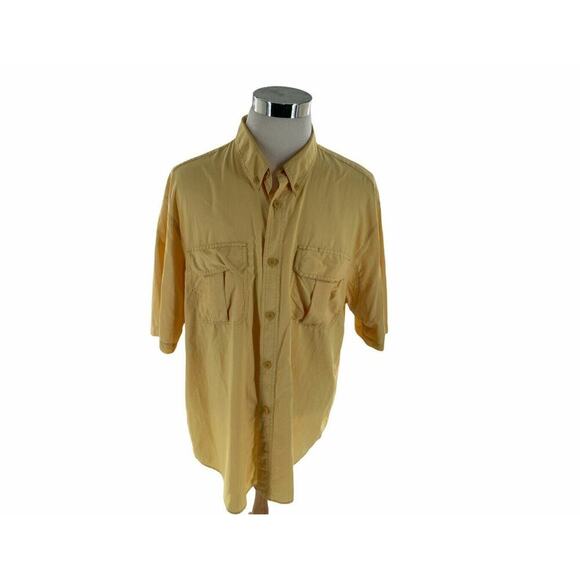 Duluth Trading Co Shirt Mens 2XL Short Sleeve Chest Pocket Button Down Preppy - Picture 1 of 7